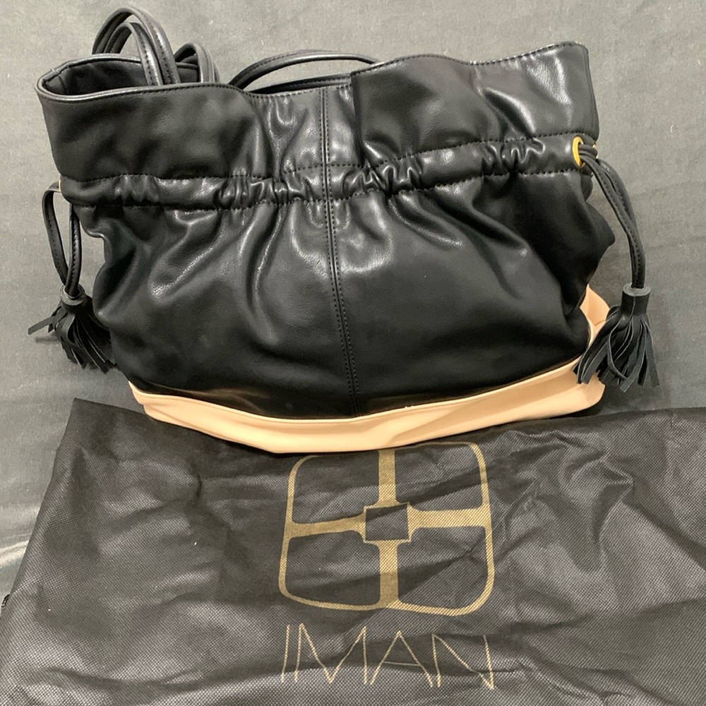 IMAN purse- black and tan